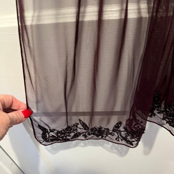 Formal Beaded Evening Gorgeous Wine color Full Lenght Gown - Picture 13 of 14